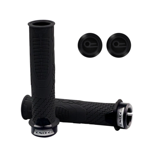 

ENLEE 1pair Silicone Bicycle Covers Lockable Cycling Grips With Handlebar Blocking(Black)