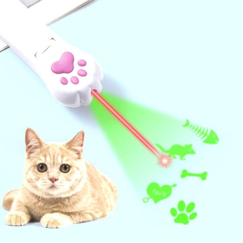 

Pet Projection Toy USB Rechargeable LED Pattern Projector Cat Teaser Interactive Toys, Spec: A Type-Red Laser+ Green Light