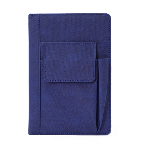 

A5 Imitation Fabric PU Leather Notebook Notepad Multi-pocket Journal Planner(Blue)