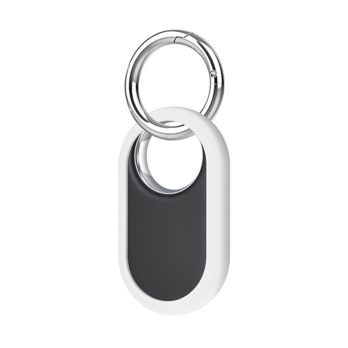 For Samsung Galaxy SmartTag2 Tracker Half-wrapped Silicone Protective Case With Metal Hanging Ring(White) metal tea hand bell loud call service bell reception bell coffee bell desk call bell ring for hotel restaurant wedding bachelor