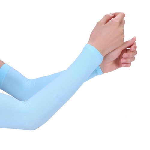Cooling Arm Sleeve Sun UV Protection Straight Sleeve Cover Summer Outdoor Sports Cycling Travel Supplies, Size: 34g(Blue)