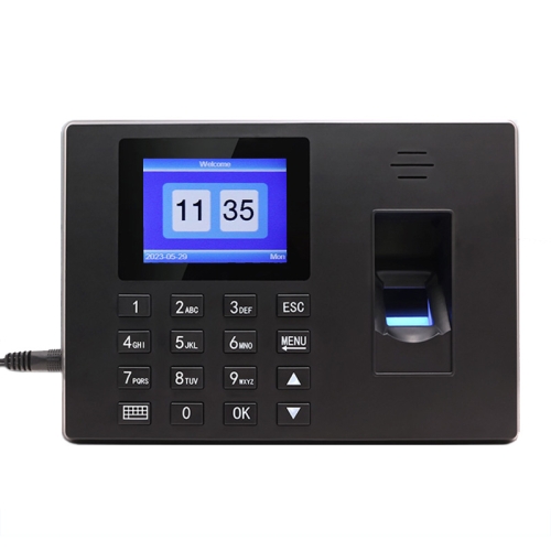 Fingerprint Recognition Voice Broadcast Smart Report Generation Attendance Machine, Model: Black UK Plug