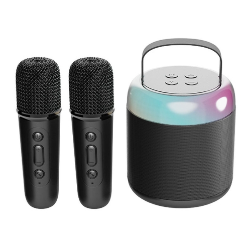 

Home Portable Bluetooth Speaker Small Outdoor Karaoke Audio, Color: Y2 Black(Double wheat)