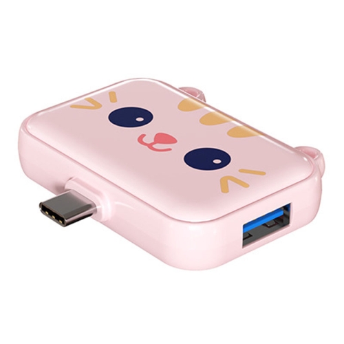 

3 In 1 Type-C Docking Station USB Hub For iPad / Phone Docking Station, Port: 3C USB3.0+USB2.0 x 2 Pink
