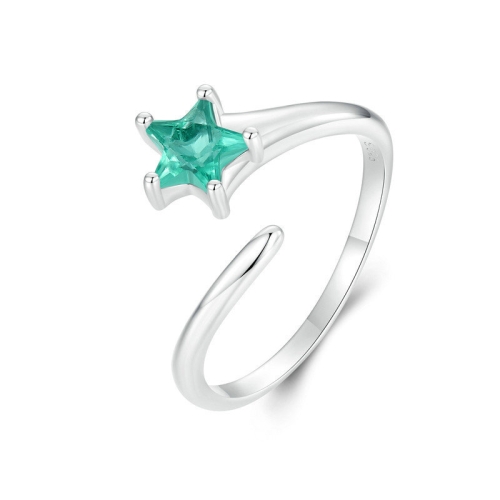 

S925 Sterling Silver Platinum-plated Meteor Opening Adjustable Women Ring(BSR535-E)