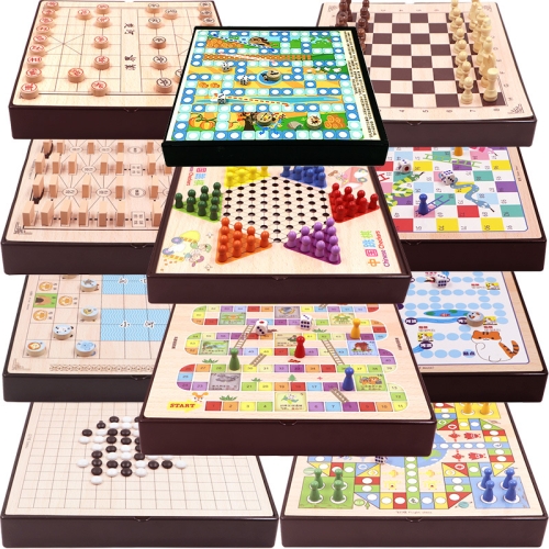 

11 in 1 Wooden Multifunctional Parent-Child Interactive Children Educational Chessboard Toy Set