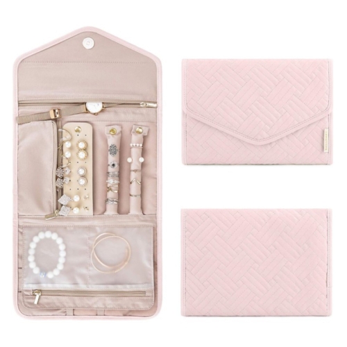 

Portable Foldable Travel Jewelry Storage Bag, Color: Light Pink