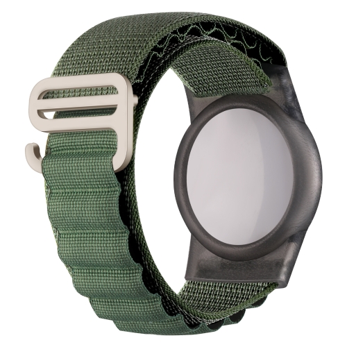 

For AirTag Tracker Watch Strap Protective Cover Alpine Series Anti-lost Wristband(Green)