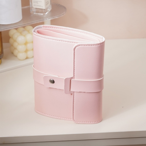 Book Shaped Jewelry Bag Large capacity Travel Portable Multifunctional Earring Storage Bag, Color: Pink