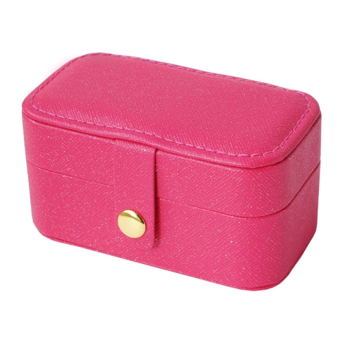 Leather Mini Jewelry Box Portable Travel Earring and Ring Storage Box, Color: Rouge Red