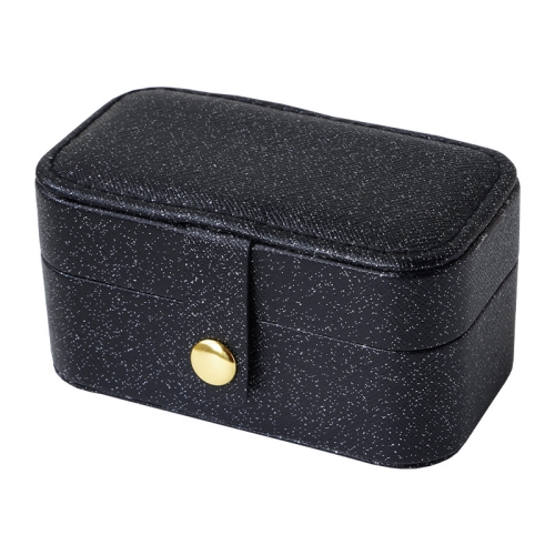 

Leather Mini Jewelry Box Portable Travel Earring and Ring Storage Box, Color: Black