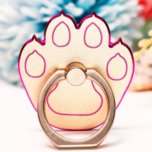 

Multifunctional Metal Cartoon Cats Claw Cell Phone Ring Holder, Color: Rose Red Edge Golden