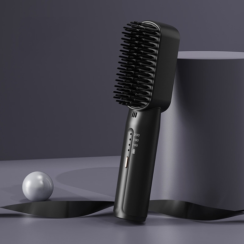 

Negative Ion Hair Straightening Comb Cordless Mini 3-Speed Adjustment Hair Brush Black 3200mA