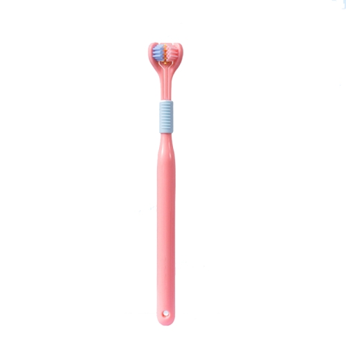 YALINA Three Sided Toothbrush Soft Hair 360 Degree V Shaped Toothbrush 418  Adult Pink