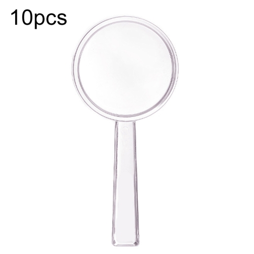 

28mm 10pcs 3X Magnifying Glass Plastic Transparent Integrated Handheld HD Children Toy Magnifier
