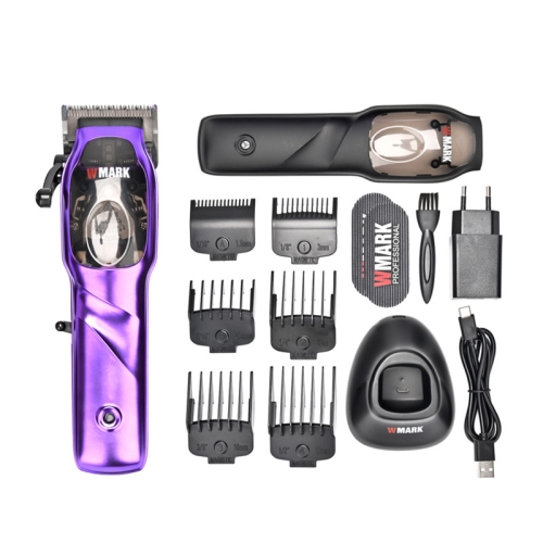 WMARK NG-9003 Electric Hair Clipper Oil Head Electric Push Clipper Rechargeable Haircutting Scissors, EU Plug(Purple)