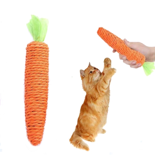 

Carrot Cat Chew Rope Toy Bite Resistant Stick Built-in Bell, Size: Large 20cm