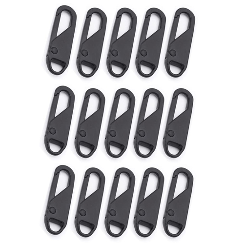 15pcs Universal Detachable Zip Slider Replacement Head Accessory, Color: Black