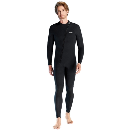 DIVE & SAIL 1.5mm Warm One-Piece Wetsuit Cold Resistant Swimming And Snorkeling Suit, Size: S(Male Black)