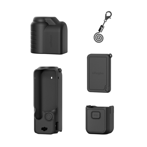 

For DJI Osmo Pocket 3 AMagisn Silicone Protection Case Movement Camera Accessories, Style: 5 In 1 Black