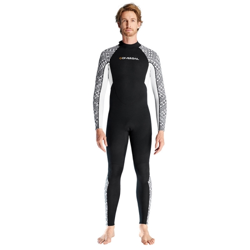 

DIVE & SAIL 3mm Warm One-Piece Long Sleeve Wetsuit Thickened Winter Swimming And Surfing Suit, Size: S(Male Black)