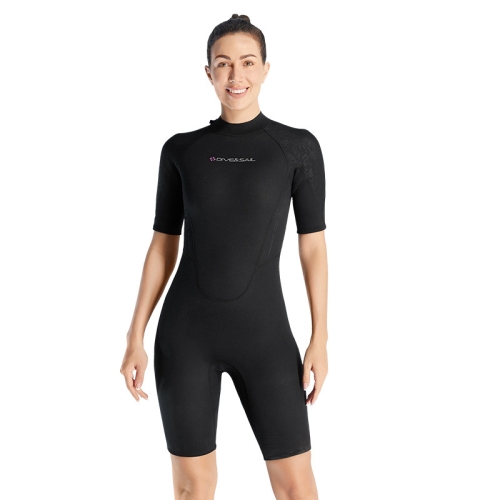 

DIVE & SAIL 3mm Ladies One-Piece Short Sleeve Wetsuit Winter Thickened Surfing And Snorkeling Suit, Size: S(Black)