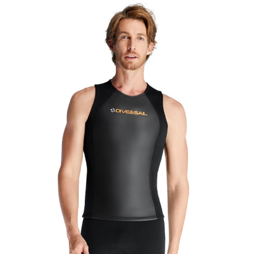 DIVE & SAIL 2mm Split Sleeveless Wetsuit Warm Surfing And Swimming Vest, Model: Male Tops(S)