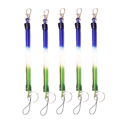 

5pcs Spring Key Rope Plastic Keychain Environmentally Friendly Elastic Chain(Colorful Random Delivery)