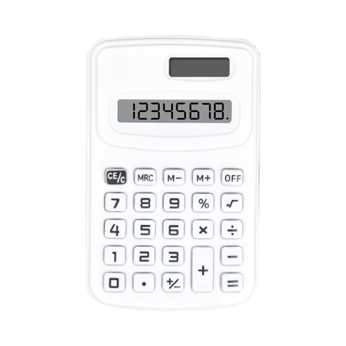 

Small Solid Color Calculator Dormitory Student Office Exam Tool(White)