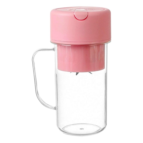 

420ml 6 Blades Straw Juice Cup USB Charging Portable Fruit Juicer Smoothie Maker(Pink)