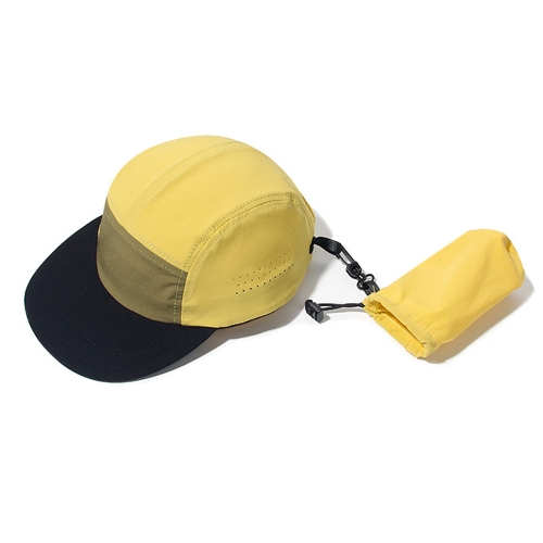 Quick-drying Stowable Baseball Cap Outdoor Cycling Foldable Contrasting Color Thin Hat(Lemon Yellow)