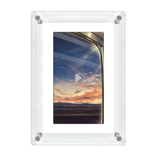 5 inch HD Digital Photo Frame Crystal Advertising Player 1080P Motion Video Picture Display Player(Transparent)