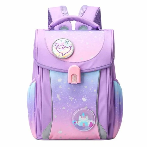 

Bopai 66-0162 Large-capacity Cartoon Burden-reducing Waterproof Student Schoolbag(Light Purple)