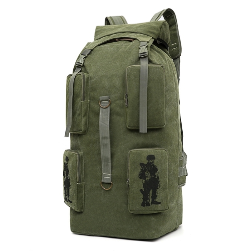 

Canvas Shoulder Bag Large Capacity Outdoor Travel Bag Breathable Wearable Casual Backpack(Army Green)