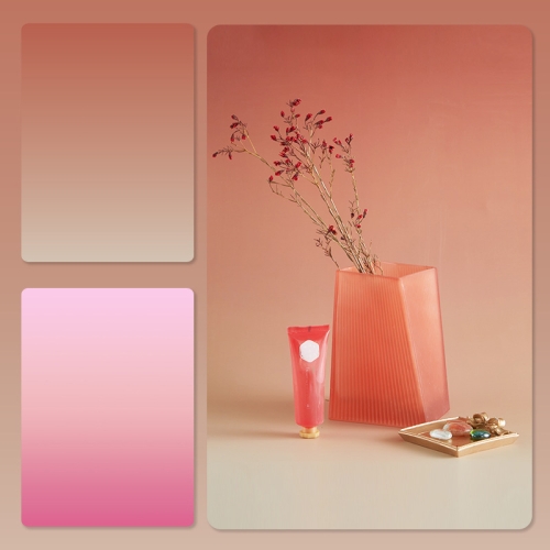 

57 x 87cm Double-sided Gradient Background Paper Atmospheric Still Life Photography Props(Orange Meat +Pink)