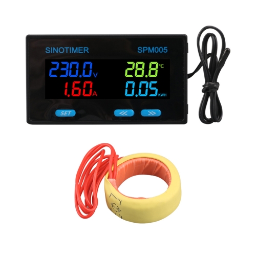 

SINOTIMER SPM005 AC Digital Display Voltage Current Power Electricity Multifunctional Monitoring Meter, Specification: 200A