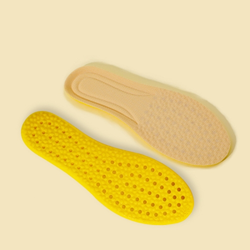 

1pair High Elasticity Breathable Sweat Absorbent Shock Absorbent Cuttable Insoles, Size: 35-36(Yellow+Skin Color)