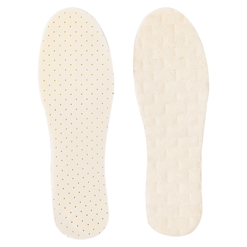 

1pair Wool Winter Soft Anti-Odor Latex Warm Thick Padded High Elastic Shock Absorbing Insoles, Size: 36-37(Beige)
