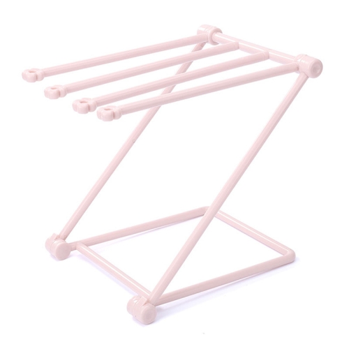 

Foldable Rag Storage Rack Kitchen Countertop Dishcloth Hanging Rack Cup Drainer Holder(Pink)