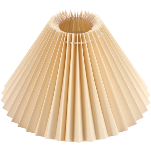 

Table Lamp Shade Pleated KD Bedside Fabric Woven Lampshade Bedroom Floor Lamp Housing(Apricot)