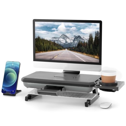 Oimaster Monitor Stand Riser Adjustable Height Laptop Bracket With Storage Drawer, Spec: Upgrade