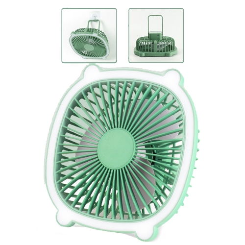 Rechargeable Table Fan With Reading LED Light 3 Wind Speed Adjustment(Green)