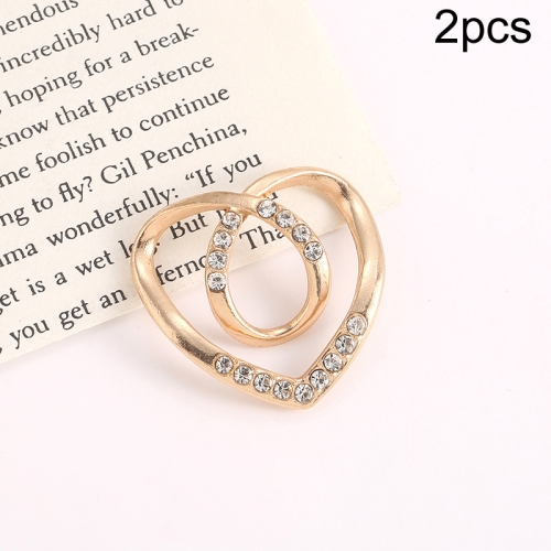 2pcs Silk Scarf Corner Clasp Ring Shirt Hem Cinching Fixed Clothing Accessories, Model: Golden Love