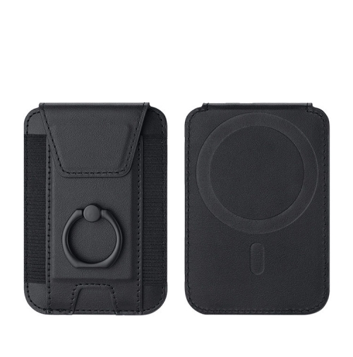 

Magsafe Card Holder with Ring Elastic Wallet For iPhone 15/14/13/12 Series(Black)