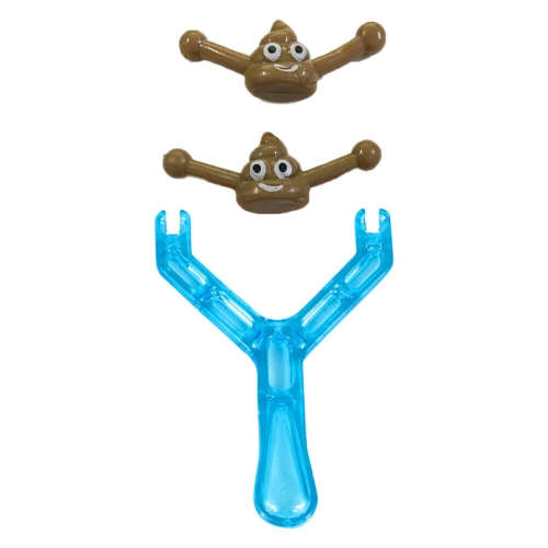 

Catapult Poop Slingshot Toys Kids Tricky Novelty Toys Stress Relief Gift, Style: Brown Poop Blue Handle
