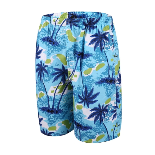Beach Trunks Casual Mens Swim Quick Dry Printed Beach Shorts, Size: XL(Coconut Tree)