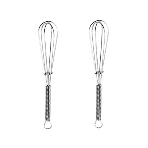 2pcs Household Manual Spring Beater Handheld Stainless Steel Mini Whisk, Size: 5 inch электрогриль george foreman 25041 56 steel grill grey
