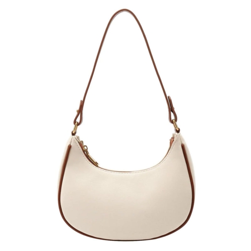 

Niche Crescent Women Armpit Bag Single Shoulder Handbag(Beige With Brown)