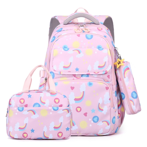 

3 In 1 Kids School Backpack Small Student Book Bag with Lunch Bag ＆ Pencil Case(Pink)