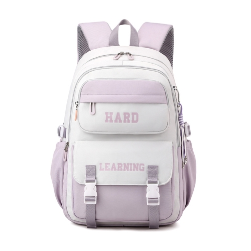 

Contrast Color Casual Backpack College School Bag 15.6-inch Laptop Bag(Purple white)